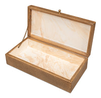 Shagreen Leather Box Set in Tawny Brown, Set of 2