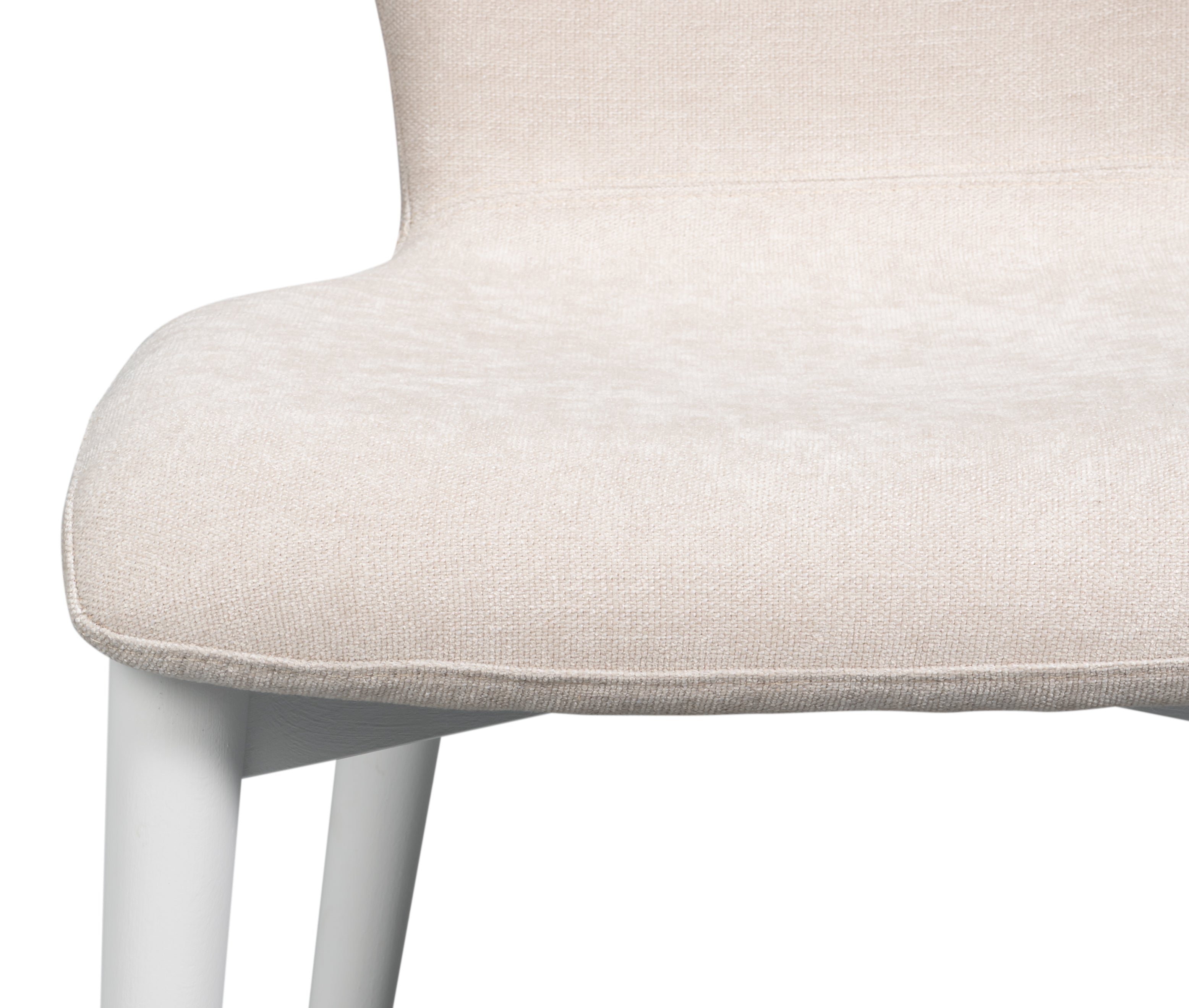 Sculpted Mid-Century Dining Chair in Cream with White Legs - view 6