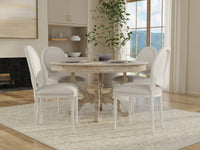 Louis XVI Dining Chairs in White with Cream Seats, Sets of 2 - view 8
