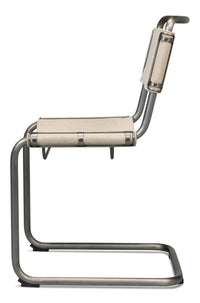 Cantilever Dining Chairs in Canvas and Steel, Sets of 2 - view 3