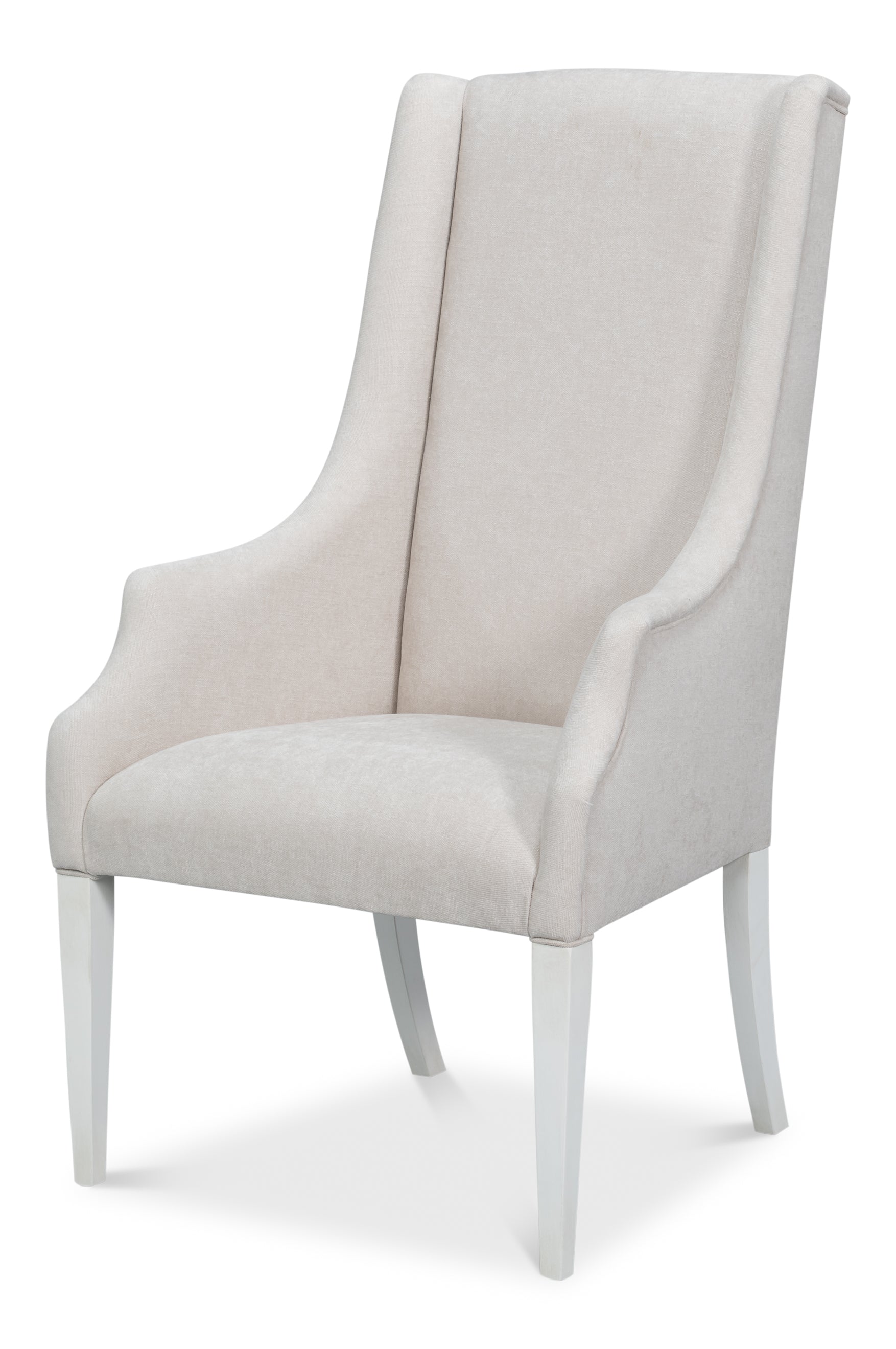 Upholstered Host Dining Chair in Ivory Chenille