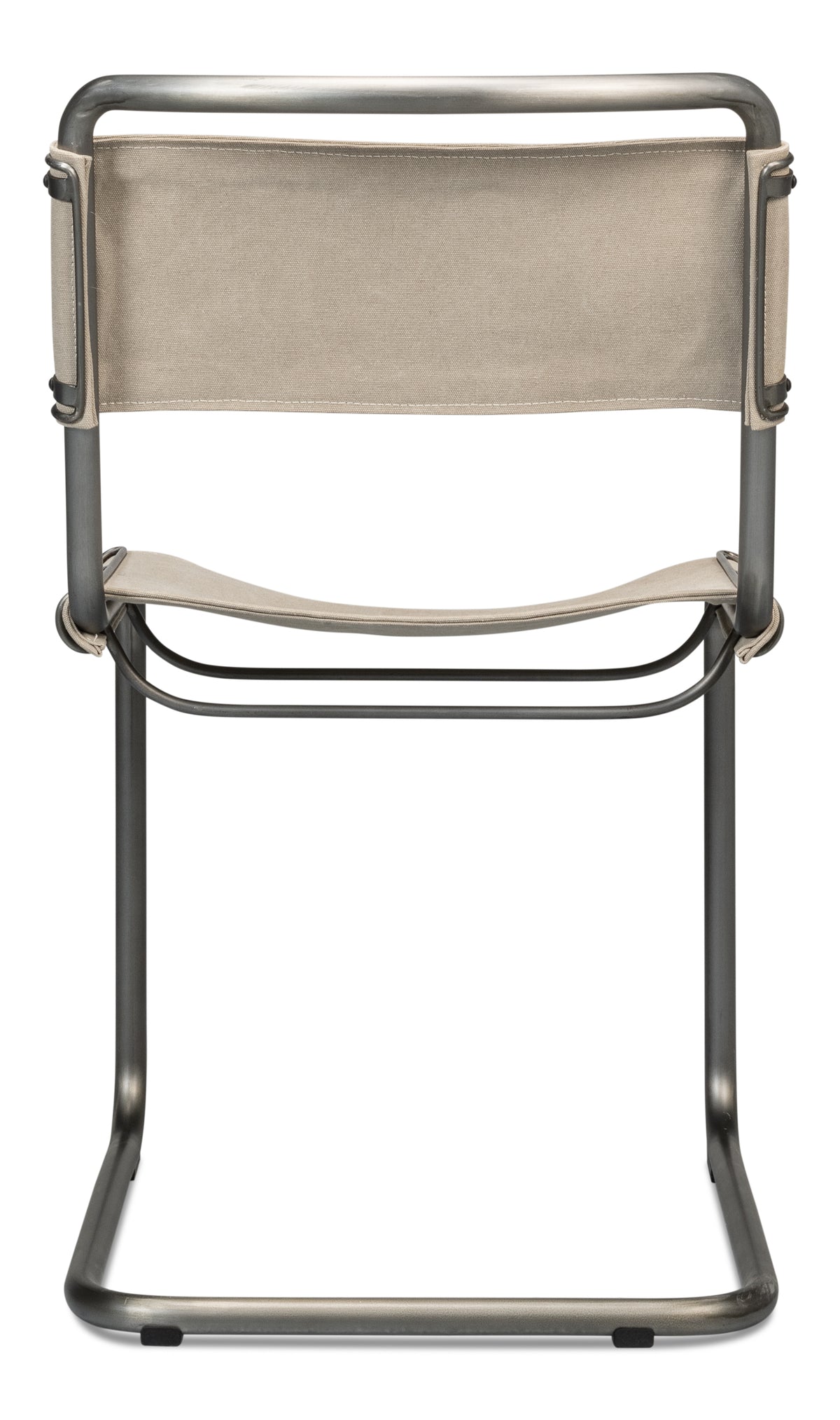 Cantilever Dining Chairs in Canvas and Steel, Sets of 2 - view 4