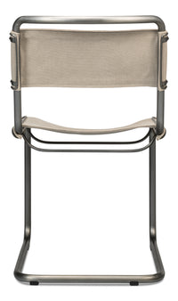 Cantilever Dining Chairs in Canvas and Steel, Sets of 2 - view 4