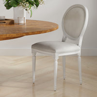 Louis XVI Dining Chairs in White with Cream Seats, Sets of 2 - view 7