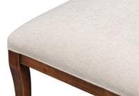 Klismos Dining Chairs in Antiqued Walnut and Cream, Sets of 2 - view 10