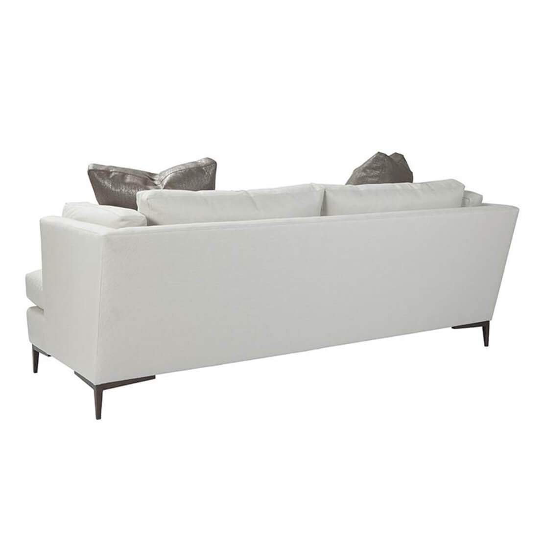 Modern sofa back view showcasing structure.