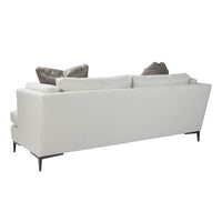 Modern sofa back view showcasing structure.