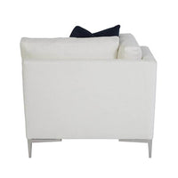 Back view of white left arm chaise, no pillow.
