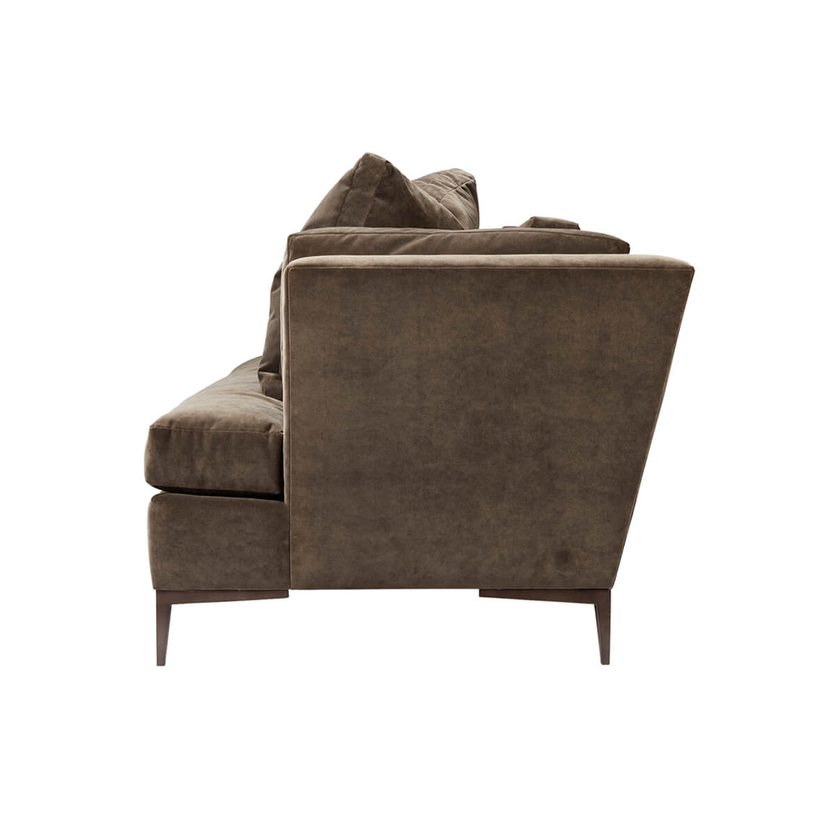 Side view of brown Aiden Modern Sofa design.