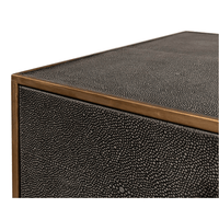 Textured corner close-up of modern end table.