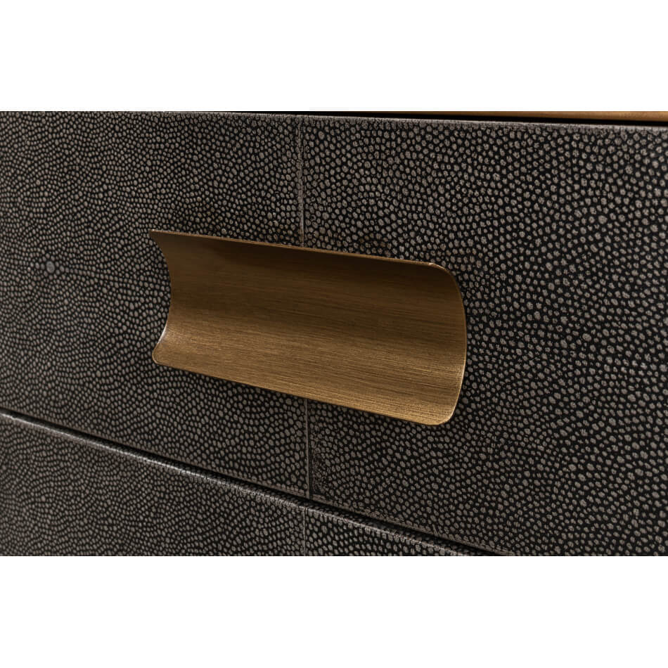 Close-up of end table handle detail.