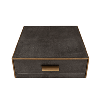 Top view of gray modern end table surface.