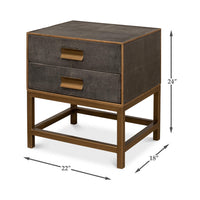 Dimensions of antique gray modern end table.