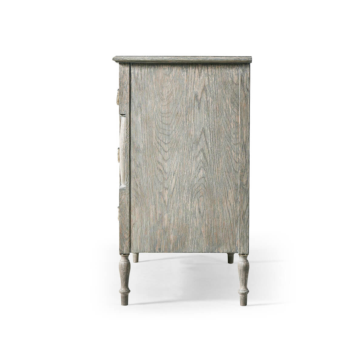 Side view, antique-style commode, wood texture visible.