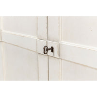 Close-up of sideboard door lock detail.