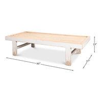 Dimensions of antique white farmhouse coffee table.