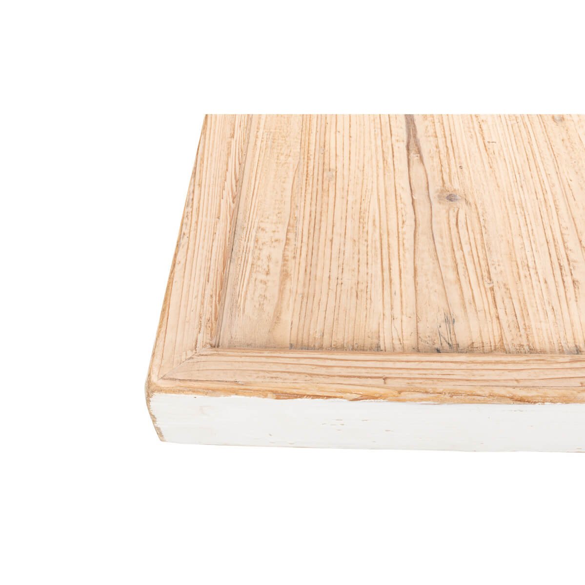 Close-up of textured wood surface on coffee table.