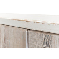 Rustic sideboard top edge and texture close-up.
