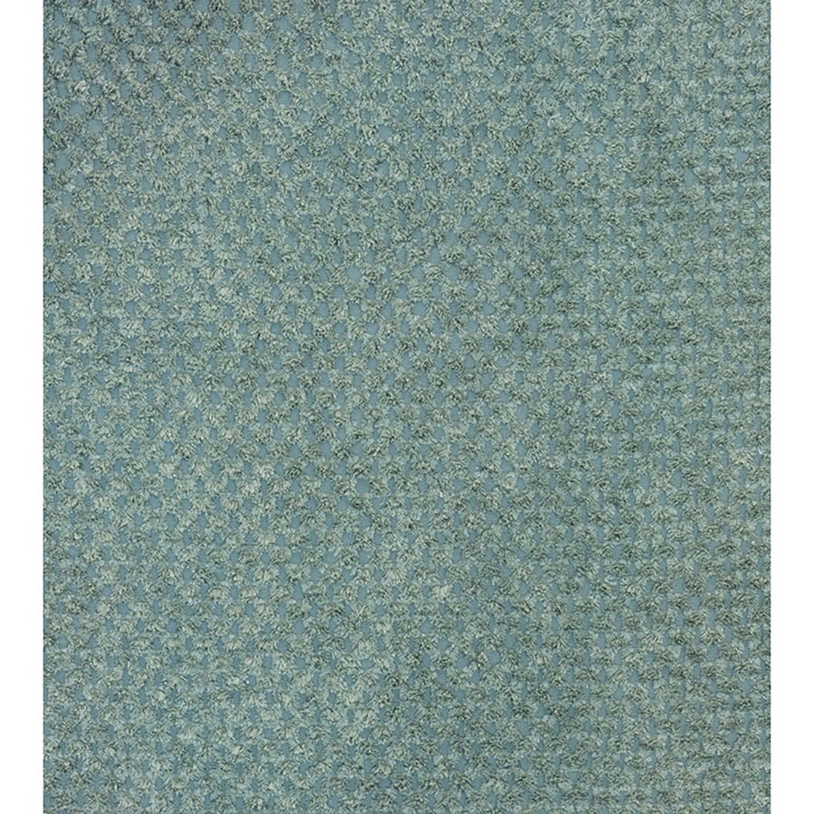 Close-up of aqua pouf fabric texture.