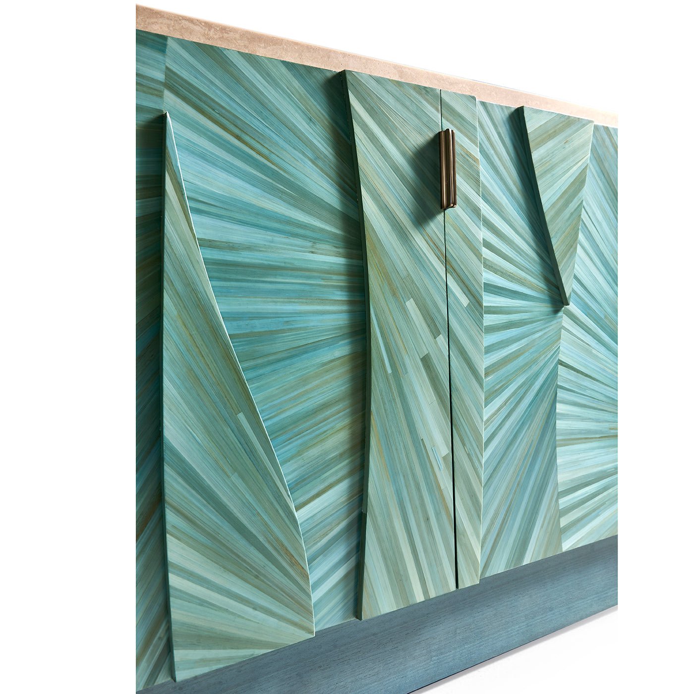 Close view of Aqua Mist console textured design.