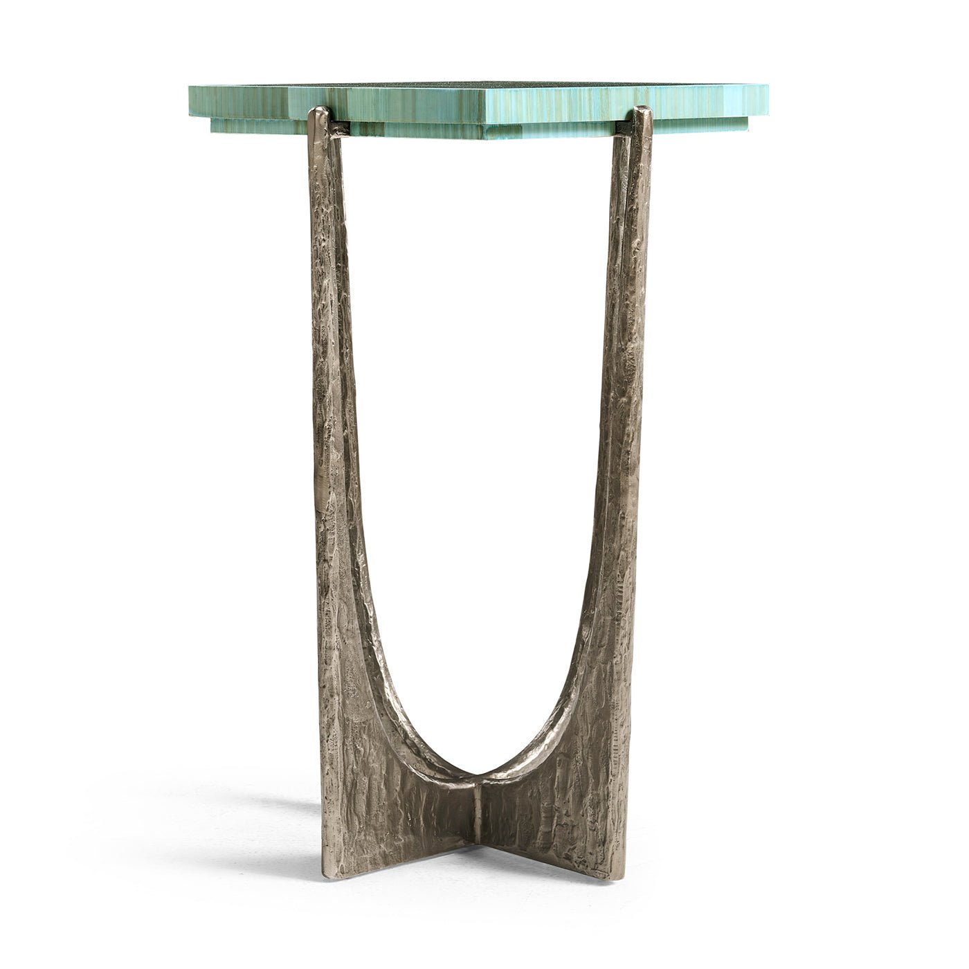 Profile view showing unique table leg design.