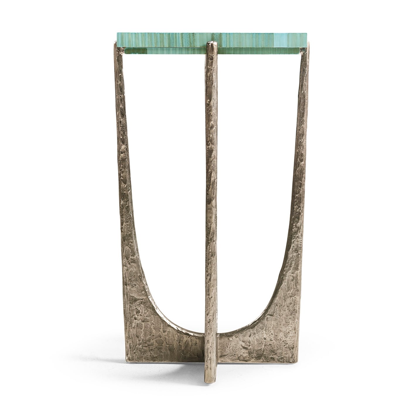 Front view highlighting table's sturdy base.