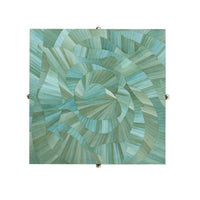 Top view of green patterned table surface design.