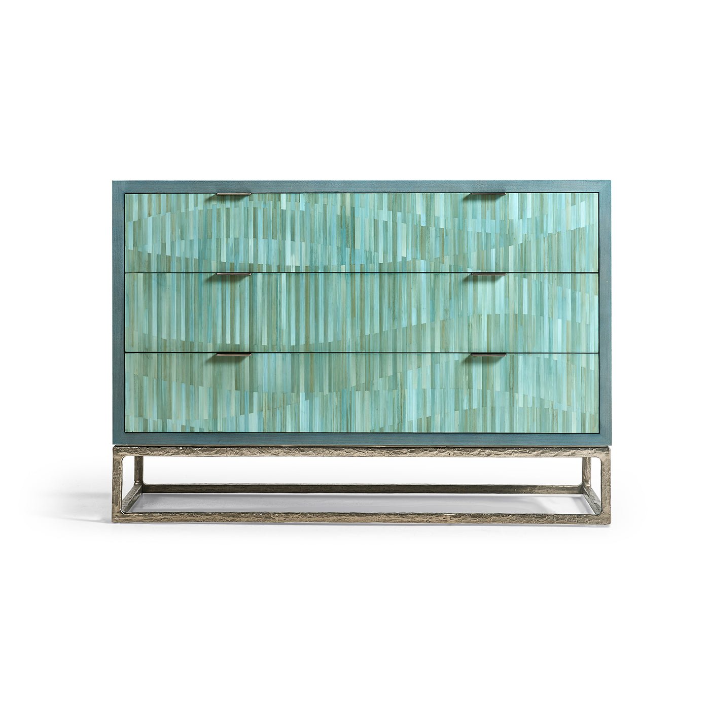 Straight-on view of Aqua Mist chest.