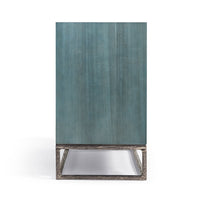 Side view of Aqua Mist chest of drawers.