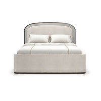 Front view of arched Art Deco king bed.