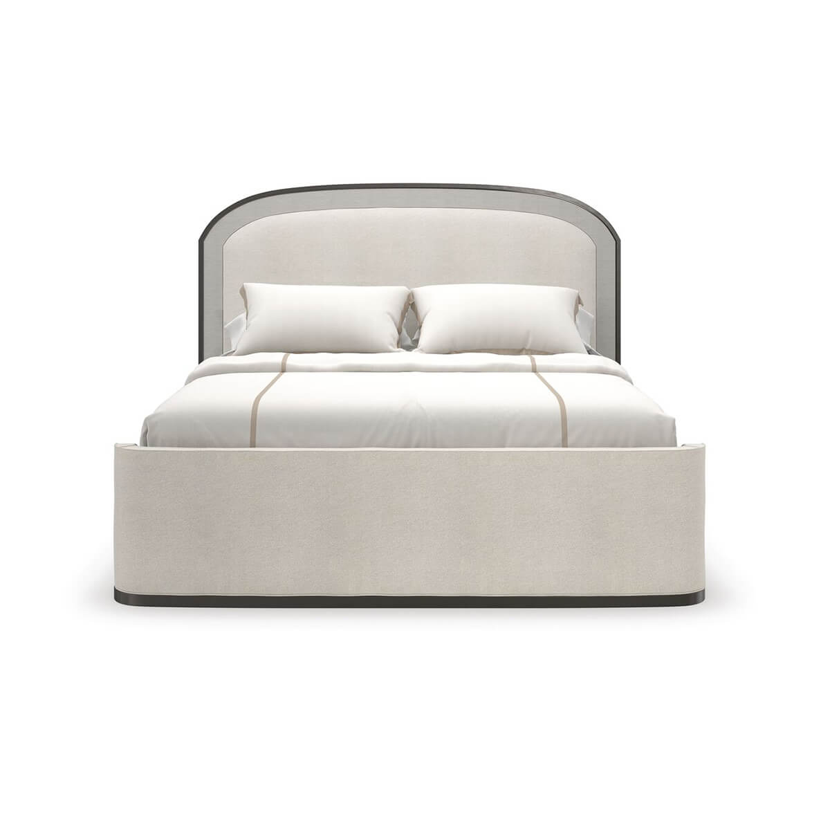 Arched Art Deco Queen Bed, front-facing view.
