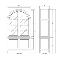 Dimensions of arched top china cabinet.