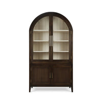 Front view of arched top china cabinet.