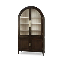 Arched top china cabinet closed front view.