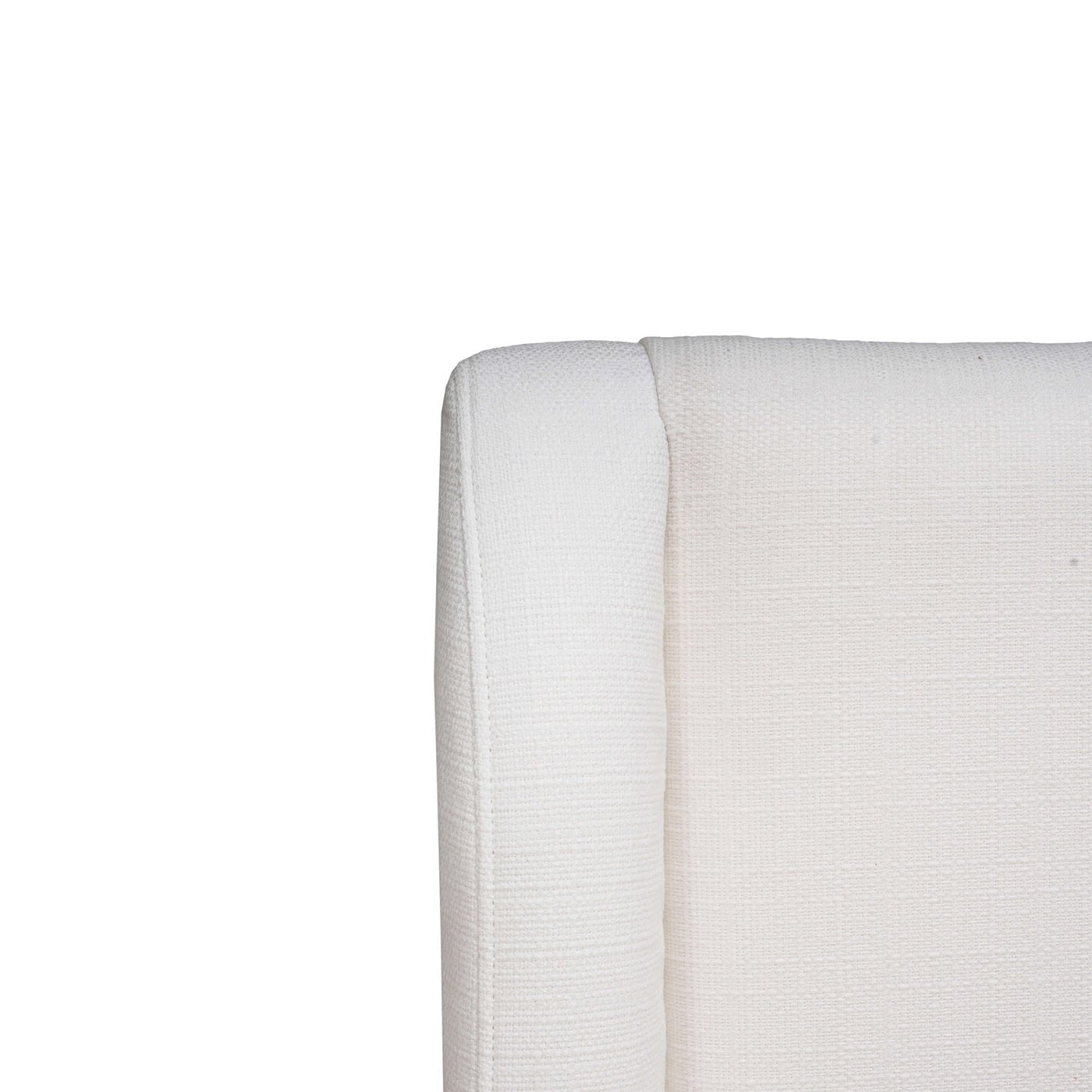 Close-up of Arctic white upholstered bed fabric texture.