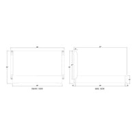 Dimensions diagram of Arctic white upholstered queen bed.