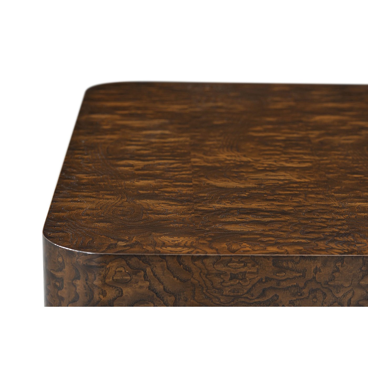 Art Deco nightstand wood texture corner detail.