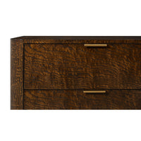 Art Deco nightstand drawer and handle close-up.