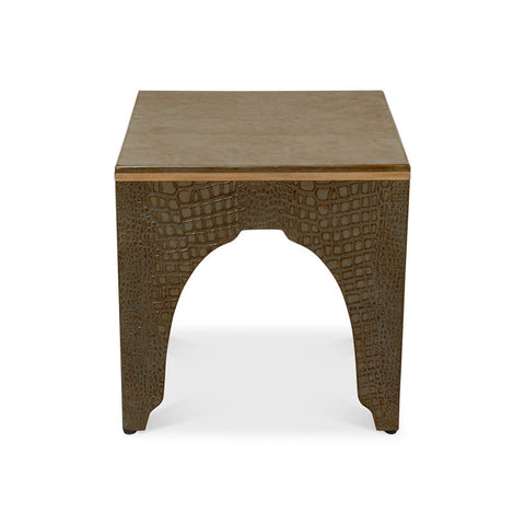 Art Deco Antique Green Crocodile Stool