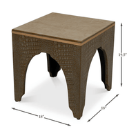 Dimensions of Art Deco antique green crocodile stool.