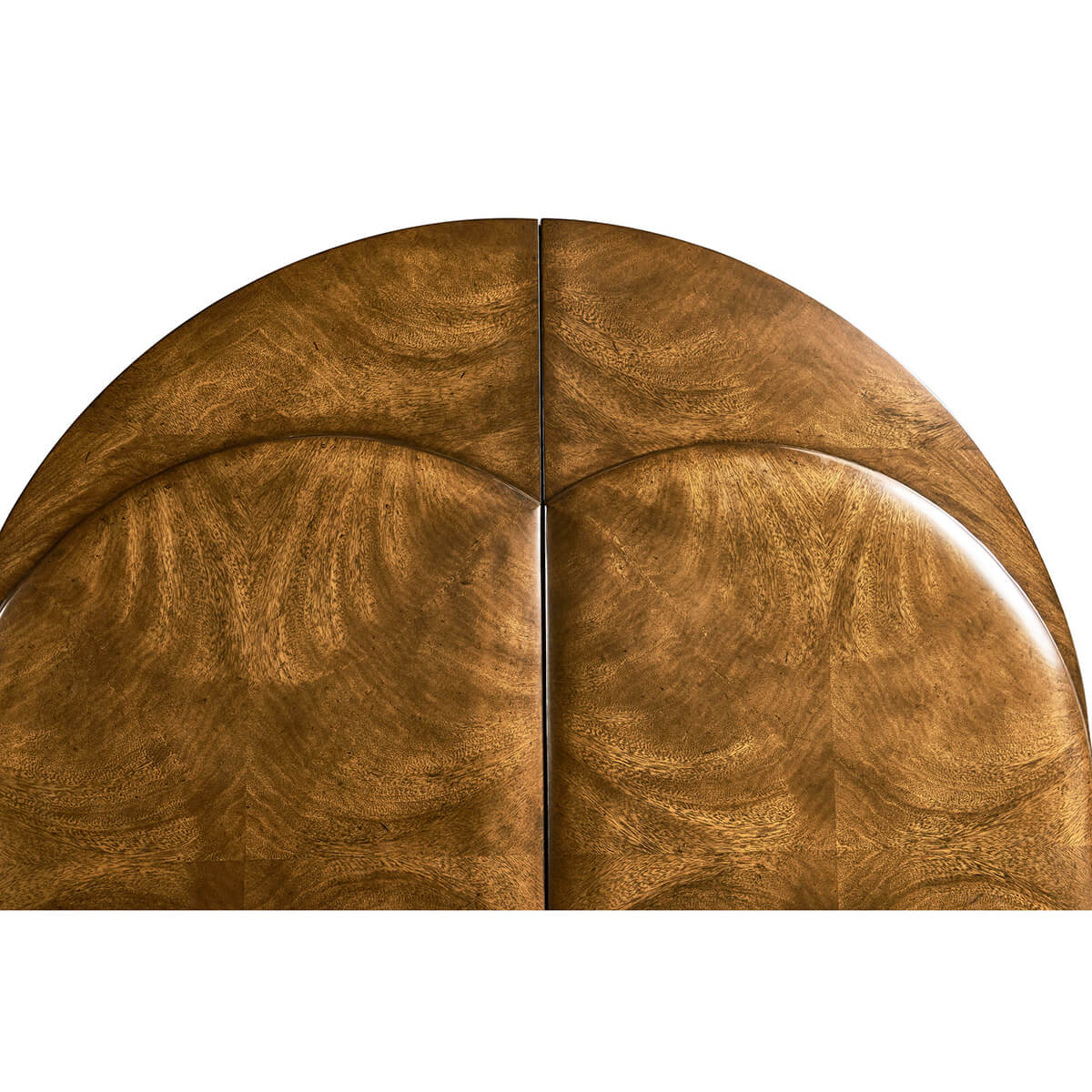 Detailed view of Art Deco bar cabinet top.