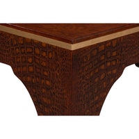 Corner detail of brandy crocodile stool.