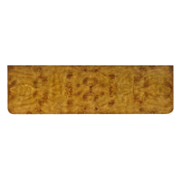 Top view of Art Deco burl dresser surface design.