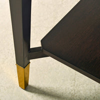Leg and shelf connection detail art deco end table.