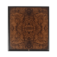 Top view burl walnut pattern art deco end table.