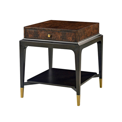 Art Deco Burl Walnut End Table