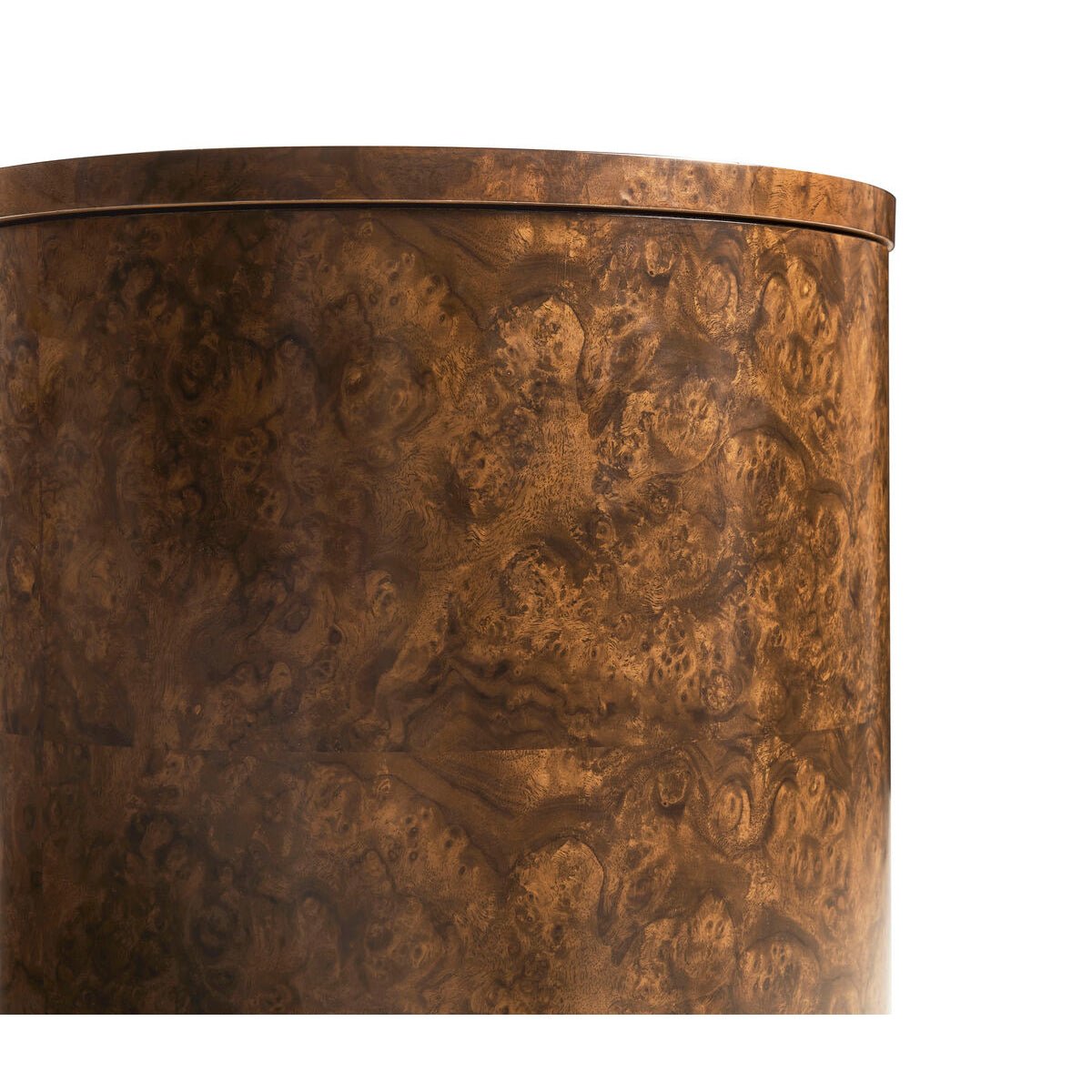 Detailed wood grain on accent table's side.