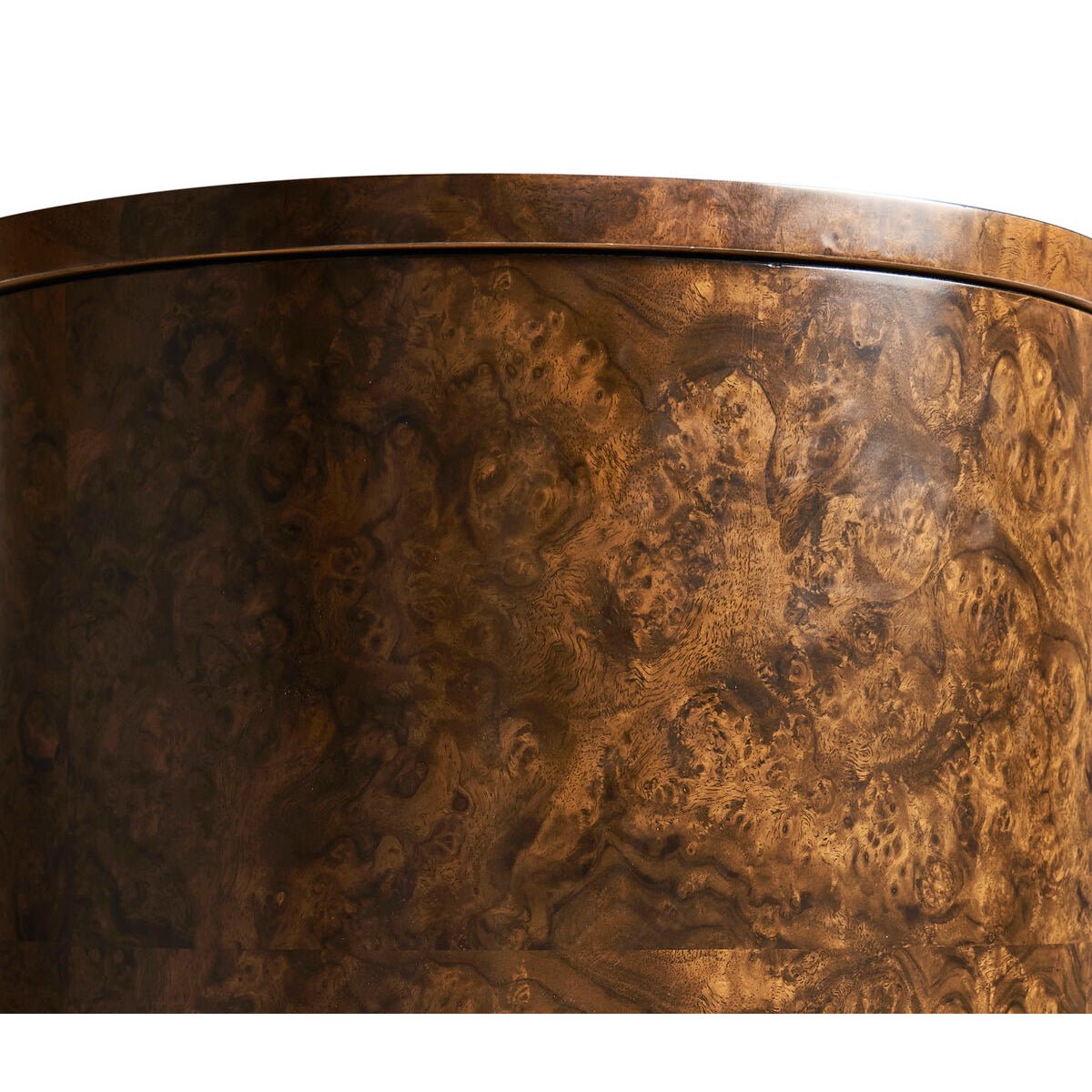 Close-up of textured wood finish on accent table.