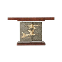 Front view of Art Deco console table, elegant style.