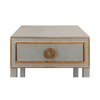 Close-up of drawer front and handle.